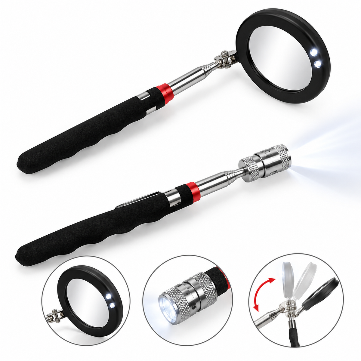 LED Telescopic Magnetic Pickup & Inspection Tool Set
