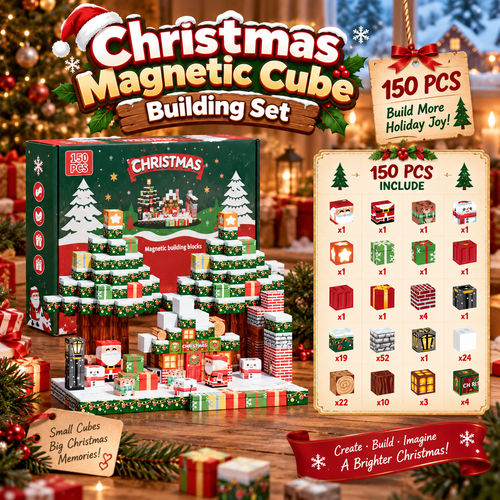 Christmas Magnetic Cube Building Set - Build Your Own Holiday Village