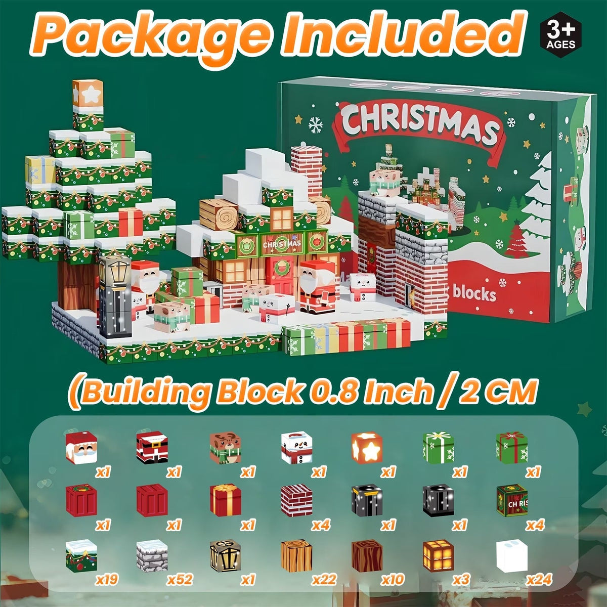 Christmas Magnetic Cube Building Set - Build Your Own Holiday Village