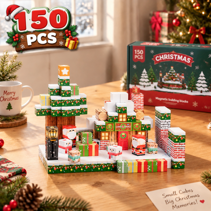 Christmas Magnetic Cube Building Set - Build Your Own Holiday Village